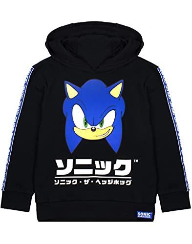 Sonic the Hedgehog Kapuzenpullover für Kinder Japanese Gamer Schwarzer Pullover 5-6 Jahre von Sonic the Hedgehog