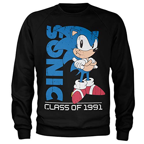 Sonic The Hedgehog Offizielles Lizenzprodukt Class of 1991 Sweatshirt (Schwarz), S von Sonic The Hedgehog