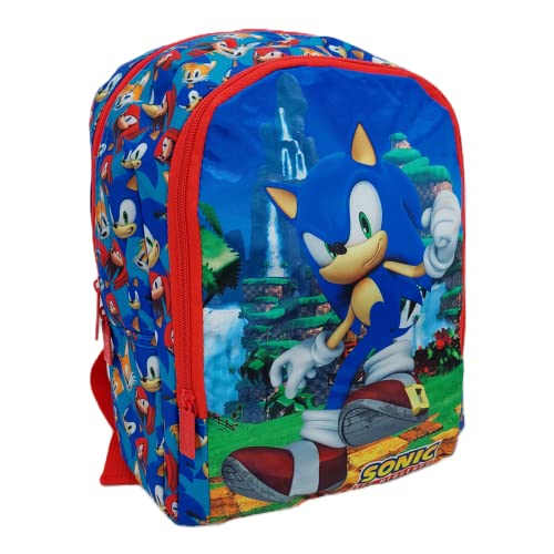 Sonic The Hedgehog Rucksack, Sonic Schulrucksack, Anpassbar an Rucksack mit Rollen Design, Reiserucksack, Geschenk für Kinder und Jugendliche | 31 x 24 x 9 CM von Sonic The Hedgehog