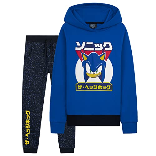 Sonic Jogginganzug Kinder Trainingsanzug Jungen Mädchen Hoodie und Hosen Set Schule Kindergarten Reisen Sportanzug 4-12 Jahre (Blau, 7-8 Jahre) von SONIC THE HEDGEHOG