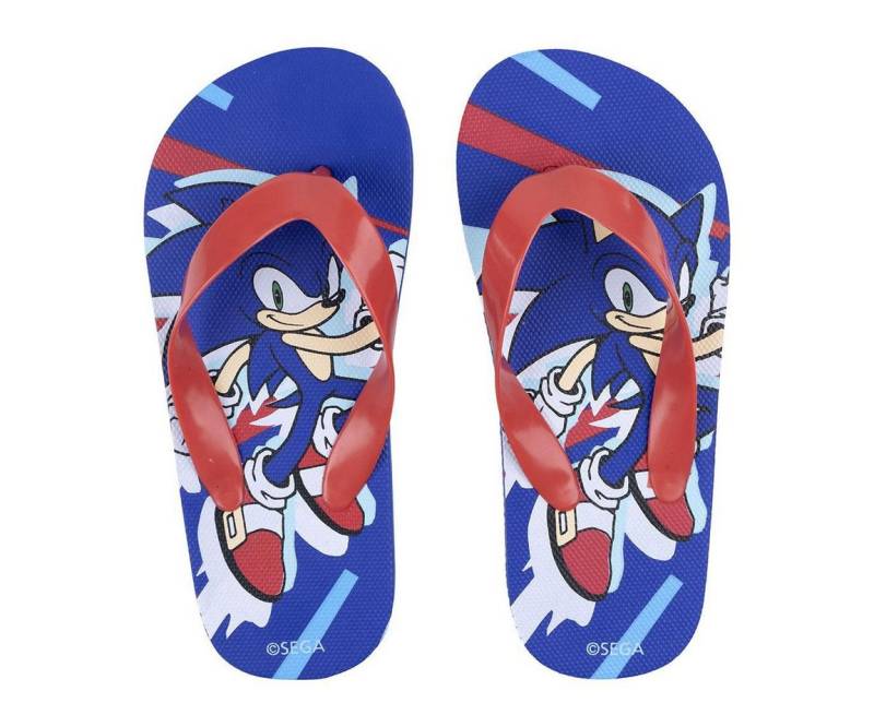 Sonic Flip Flops für Kinder Bequeme Sommer Sandalen im coolen Design Hausschuh von Sonic