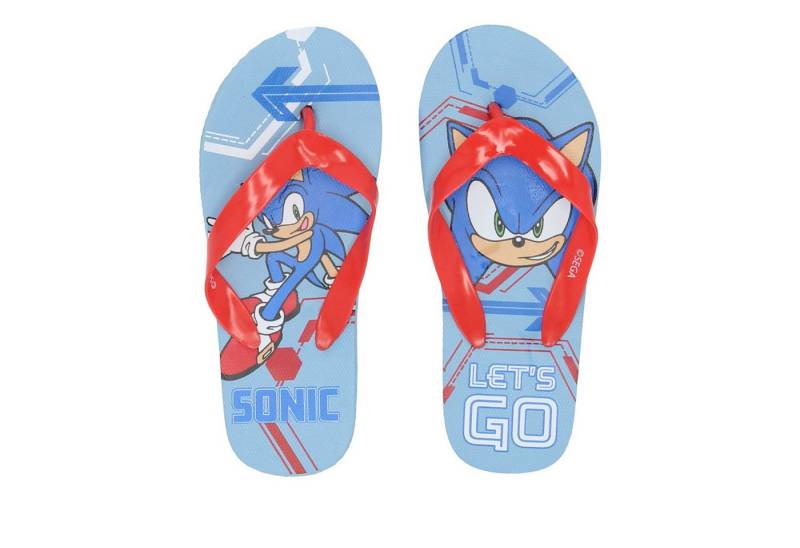 Sonic Flip Flops für Kinder Bequeme Sommer Sandalen im coolen Design Hausschuh von Sonic