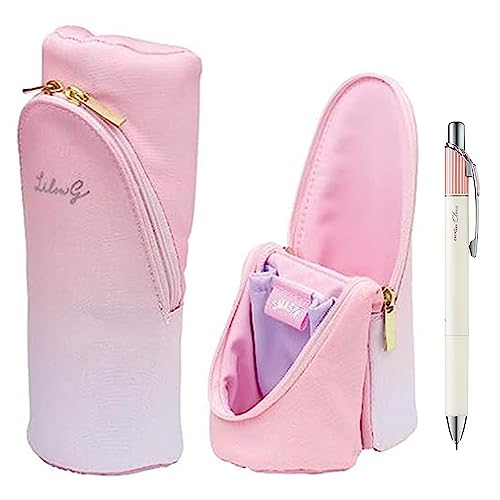 Sonic Utlim SMA-Sta Lilou G Stifteetui + Pentel EnerGel Clena Pen Bundle, Kawaii Make-up-Tasche, Federmäppchen lässt Sich in Ständer aufklappen für Smartphone, Kosmetik, Kunstbedarf und mehr, von Sonic