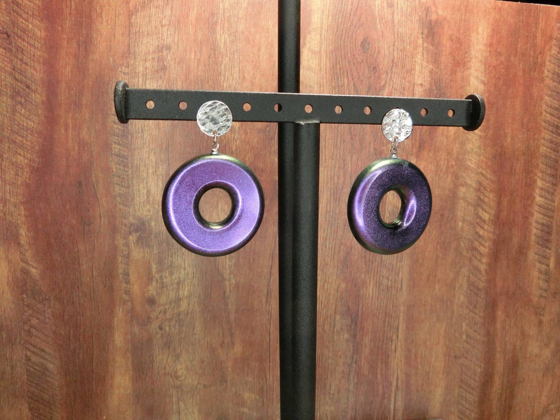 Ohrringe Aus Kunstharz in Donutform Mit Chameleon Effekt, Ohrstecker Edelstahl Ohrringe Aus Kunstharz in Donutform Mit Chameleon Effekt, Ohrstecker Edelstahl von SonisSchmuckecke