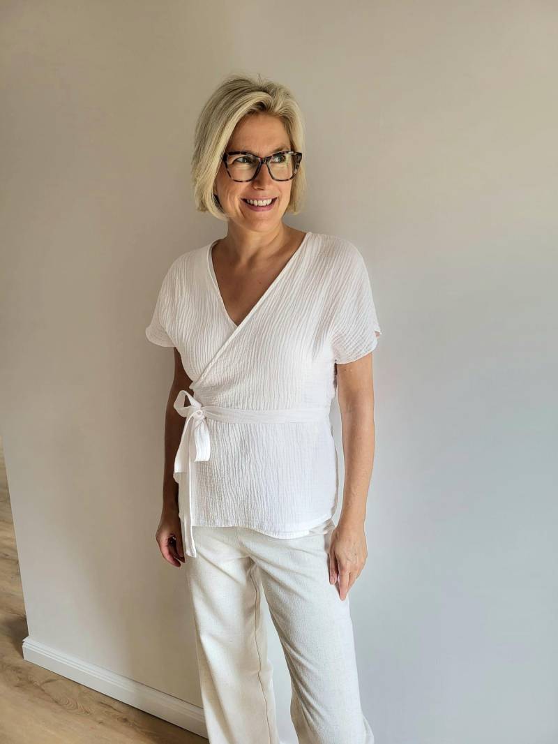 Farbauswahl - Gr.xs Xxl Gr.34-44 Modell Anna Wickelbluse Musselinbluse Damen Top- Shirt Musselin Wrap Blouse Farbauswahl - Gr.xs Xxl Gr.34-44 Modell Anna Wickelbluse Musselinbluse Damen Top- Shirt Musselin Wrap Blouse von SonjaAntons
