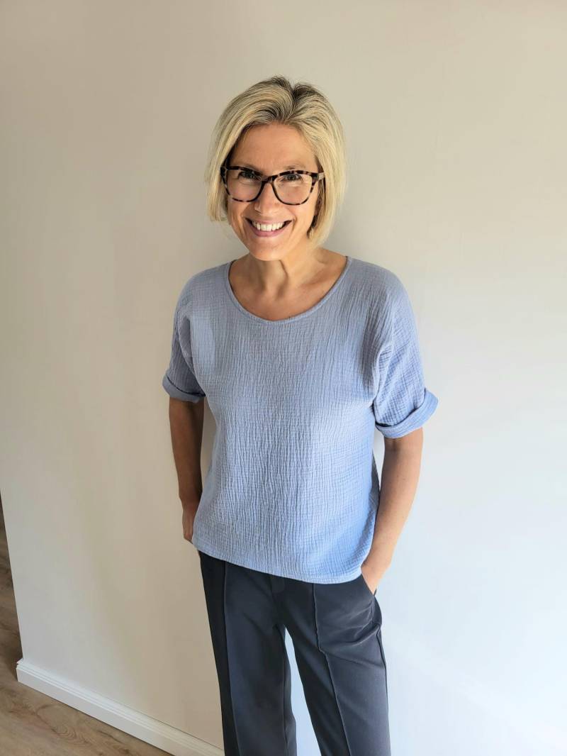 Farbauswahl - Gr.xs Xxxxl Gr.34 Gr.50 Modell Romy Blouse Women Musselinbluse Bluse Musselin Damen Musselinshirt von SonjaAntons