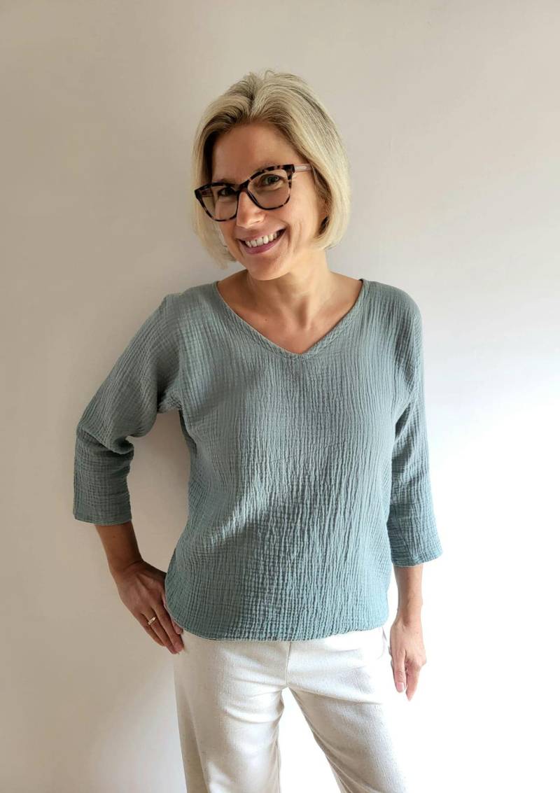 Farbauswahl - Gr.xs Xxxxl Gr.34 Gr.50 Modell Romy Blouse Women Musselinbluse Bluse Musselin Damen Musselinshirt von SonjaAntons