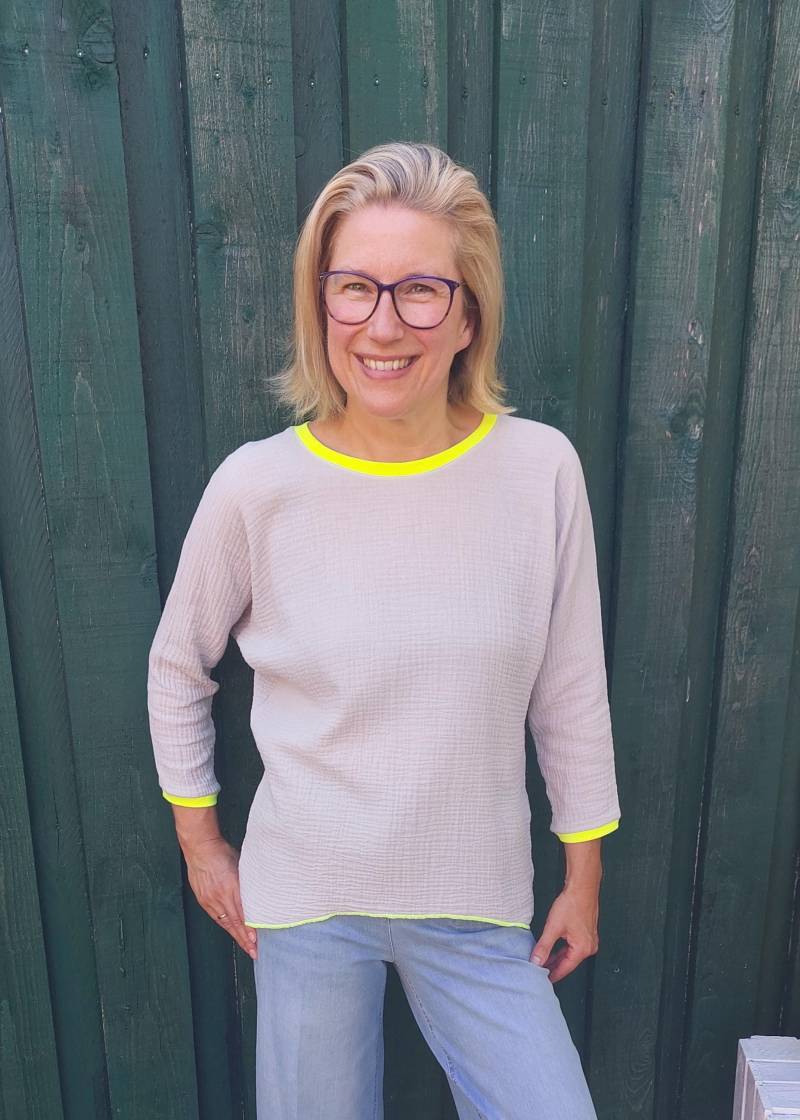 Musselinbluse Blouse Muslin Oversize 100% Baumwolle Musselin Shirt Hellgrau Top Neon Womens Clothing Summer Outfit Cotton von SonjaAntons
