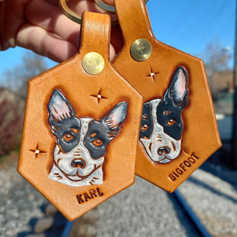 Individuell Nachgezeichneter Schlüsselanhänger // Tierportrait Nachricht Für Sonderbestellungen Handgepunztes Leder Von Sonkatonk Leather von SonkatonkLeather