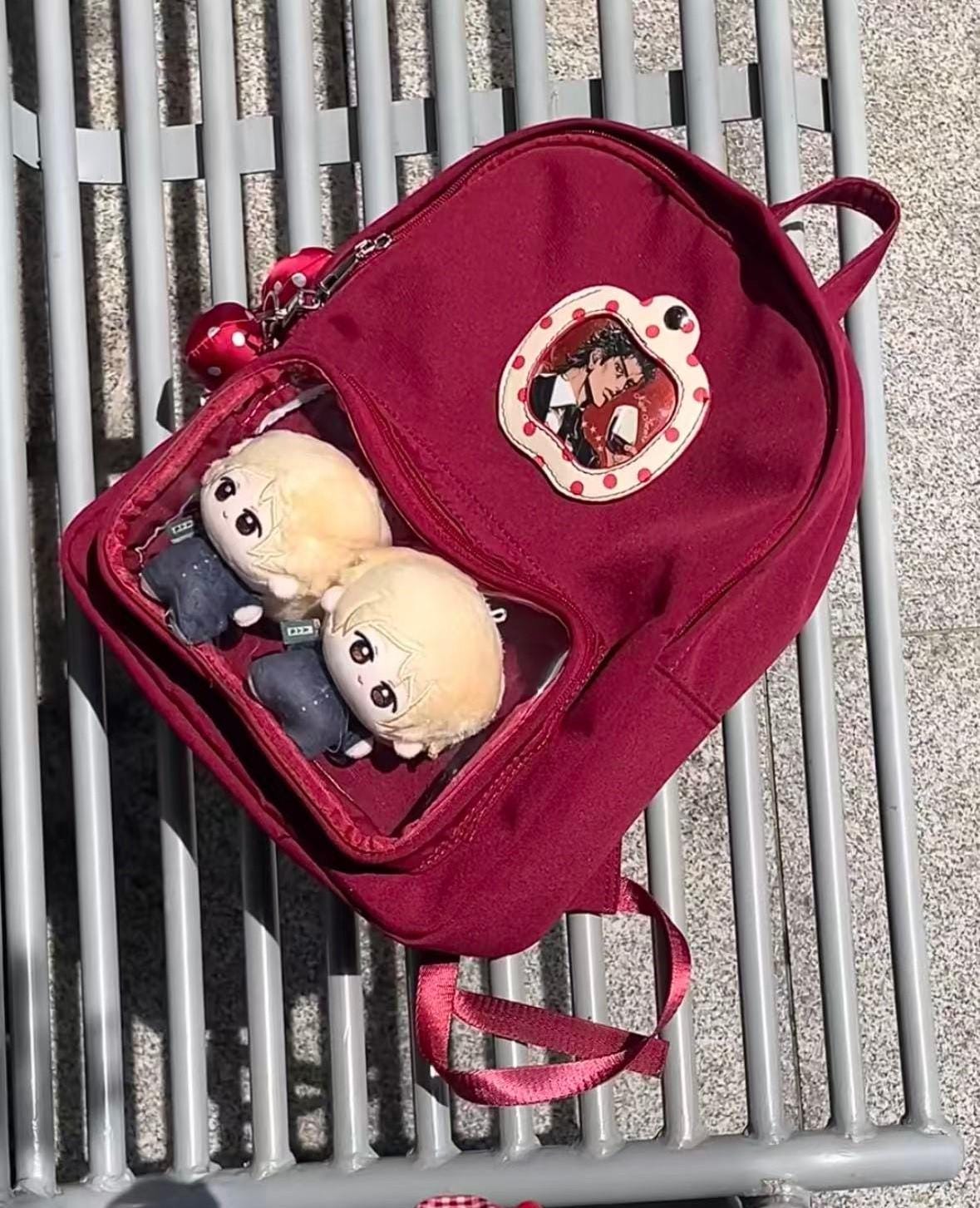 Large Ita Backpack With Clear Display Window - Kawaii Collectors Bag For Plush, Pins, Badges Fits Dolls, Keychains, Everyday Use von SonnenGlanzSchatze