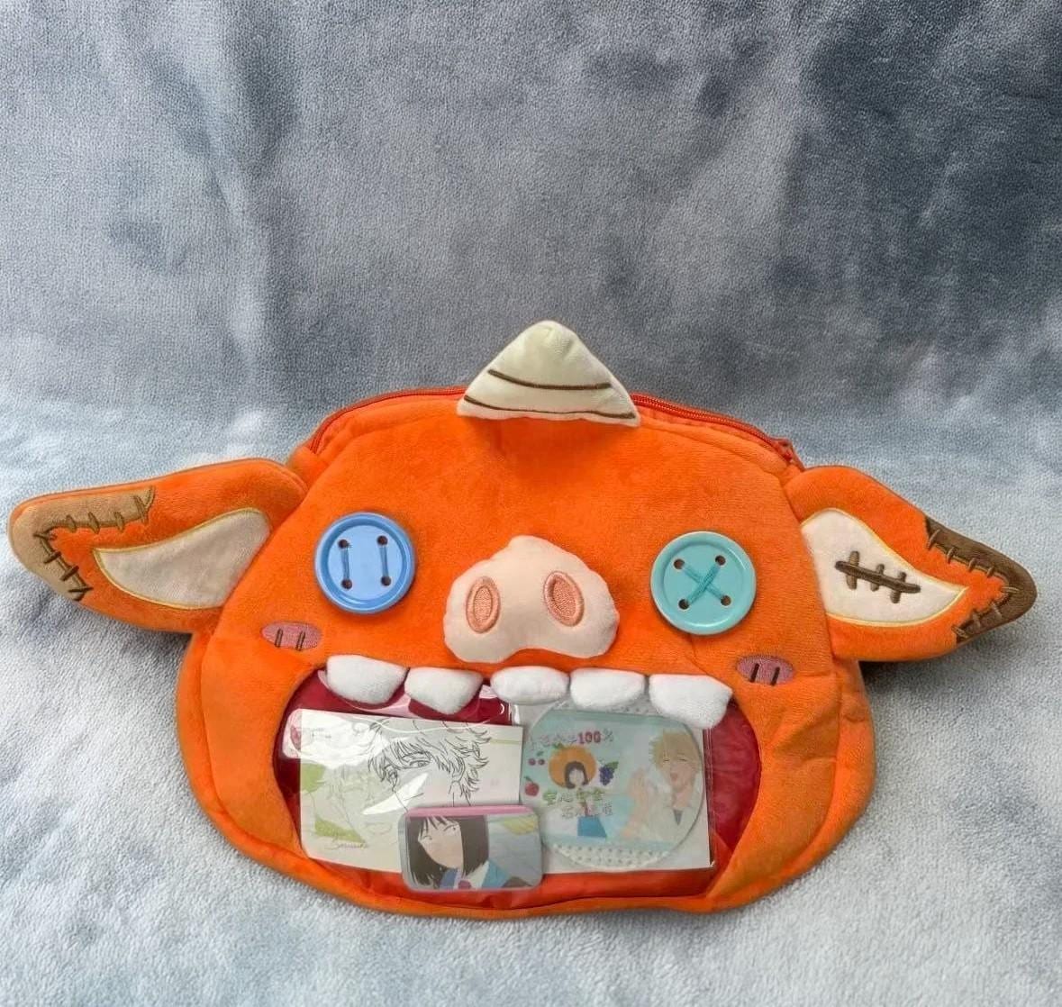 Zelda-Inspired Ita Backpack | Plush Display Bag With Clear Window Cute Collector For Pins & Charms Gift Anime Fans von SonnenGlanzSchatze