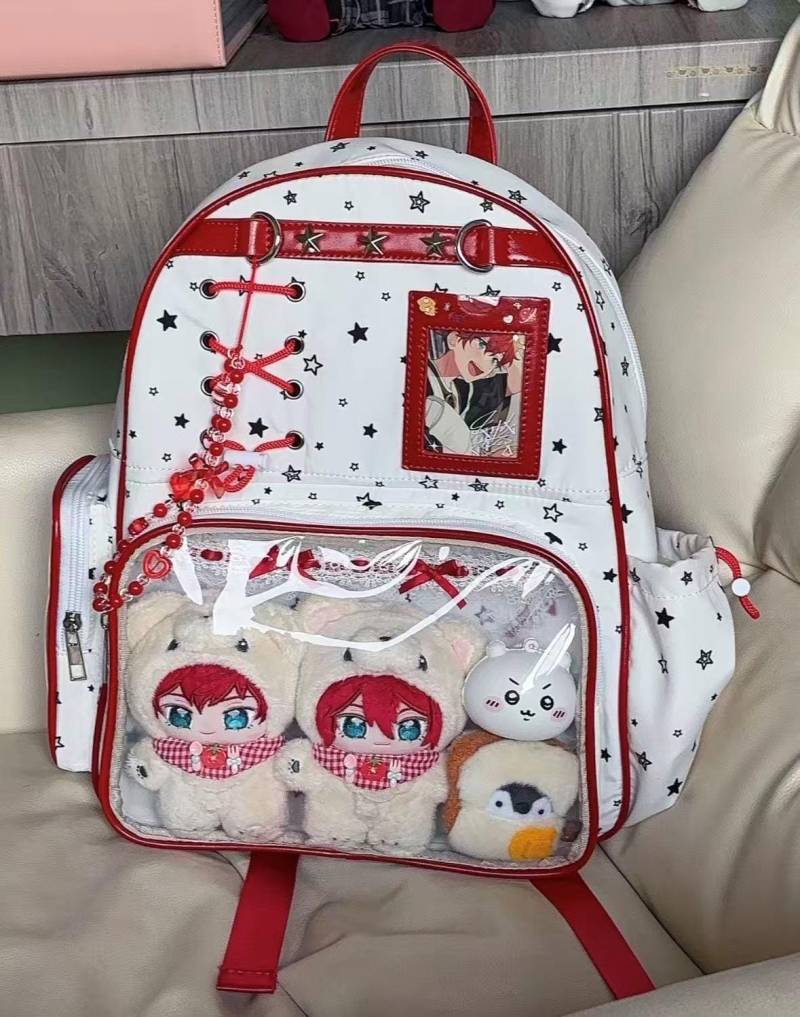 star Pattern Ita Backpack Large Capacity Transparent Display Bag With Side Windows von SonnenGlanzSchatze