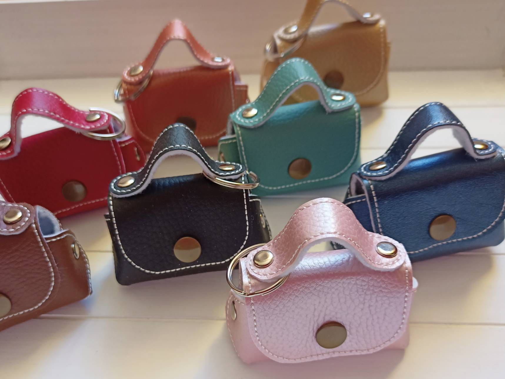 Mini Handtasche Schlüsseltasche Aus Kunstleder, Schlüsselanhänger Tasche, Muttertag Etui Geschenk von SonnenGlueck