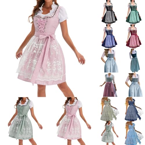 Dirndl Damen Midi Trachtenkleid Trachtenmode Trachtenrock Kleid für Oktoberfest Besondere Anlässe S-5XL von Sonnena