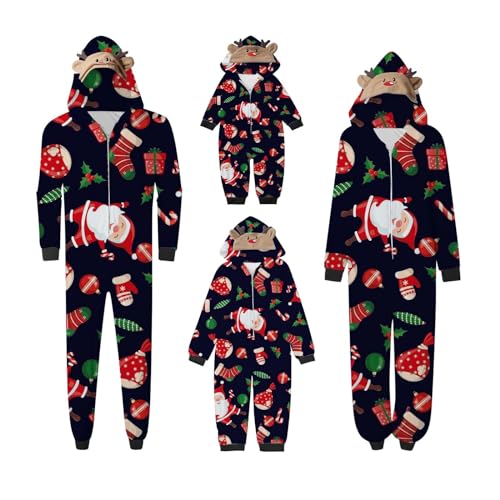 Familien Weihnachten Schlafanzug Pyjamas Set Winter Warm Damen Herren Jungen und Mädchen Nachtwäsche Overall Hausanzug Weihnachtskleidung Nachtwäsche Weihnachts Matching Pyjamas Christmas von Sonnena