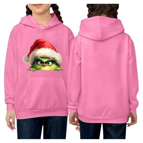 Sonnena 𝑮𝒓𝒊𝒏𝒄𝒉 Langarm Weihnachtspullover Winter Elegant Weihnachten Pullover Mädchen 𝗚𝗿𝗶𝗻𝗰𝗵 Ugly Christmas Oversize Lustige Kapuzenpullover fur Mädchen von Sonnena