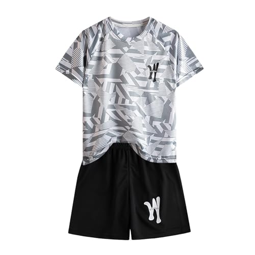 Jungen Sportbekleidung Set - Sommer Kinderkleidung mit Atmungsaktivem T-Shirt & Shorts für Jungen 3-14 Jahre Set Sportanzug 2 Piece Jogging Kinderkleidung von Sonnena