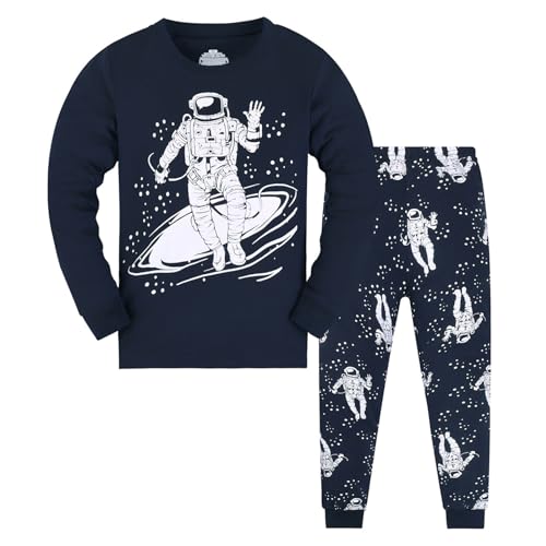 Kinder Jungen Schlafanzug Langarm Baumwolle Winter Pyjama Set Dinosaurier Bagger Traktor Weltraum Planeten Auto Zug Zweiteiliger Nachtwäsche 1-9 Jahre 92 98 104 110 116 122 von Sonnena