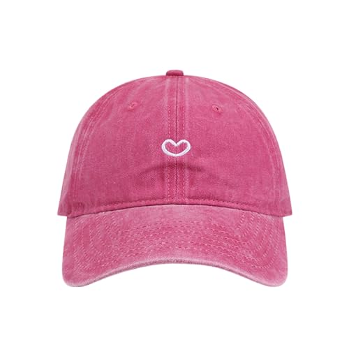 Sonnena Baseball Cap Damen mit Herzförmiges Stickmuster Mütze Verstellbarem Kappe Outdoor Sports Cap von Sonnena