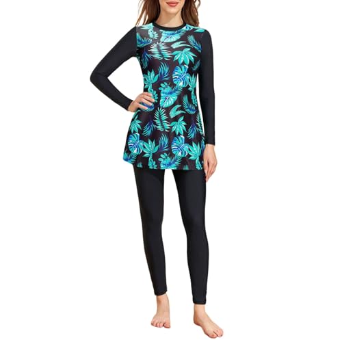 Sonnena Damen Muslim Islamischen Burkini Mädchen Zweiteiler Badeanzug Bademode Langarm Badekleid + Lange Hosen zum Schwimmen UV Schutz Anzug von Sonnena
