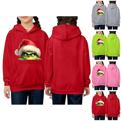 Sonnena 𝑮𝒓𝒊𝒏𝒄𝒉 Langarm Weihnachtspullover Winter Elegant Weihnachten Pullover Mädchen 𝗚𝗿𝗶𝗻𝗰𝗵 Ugly Christmas Oversize Lustige Kapuzenpullover fur Mädchen von Sonnena