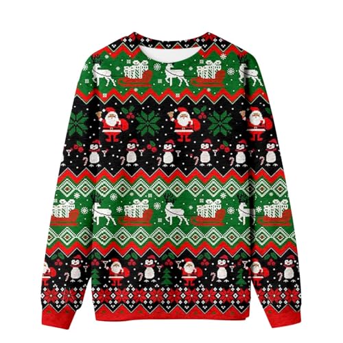 Sonnena Weihnachtspullover Herren Damen Hässliche Christmas Sweater Unisex Feinstrick Strickpullover Xmas Sweater Jumper für Weihnachtsparty Weihnachtspullis Gestrickt Pullover Sweatshirt von Sonnena