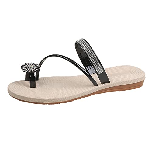 Zehentrenner Hausschuhe Flip Flops Damen Blumen Hausschuhe Damen Schuhe Hausschuhe Indoor Outdoor Flip-Flops Fashion Beach Flat Slides Bohemia Damenschuhe Freizeitschuhe von Sonnena