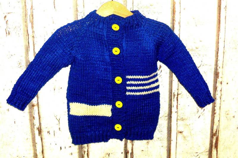 Baby-Strickjacke Gr.86 Cardigan Handgestrickte Jacke Blaue Strickjacke Babystrickjacke Kuschelstrickjacke Nr 5738 von Sonnenblume1547