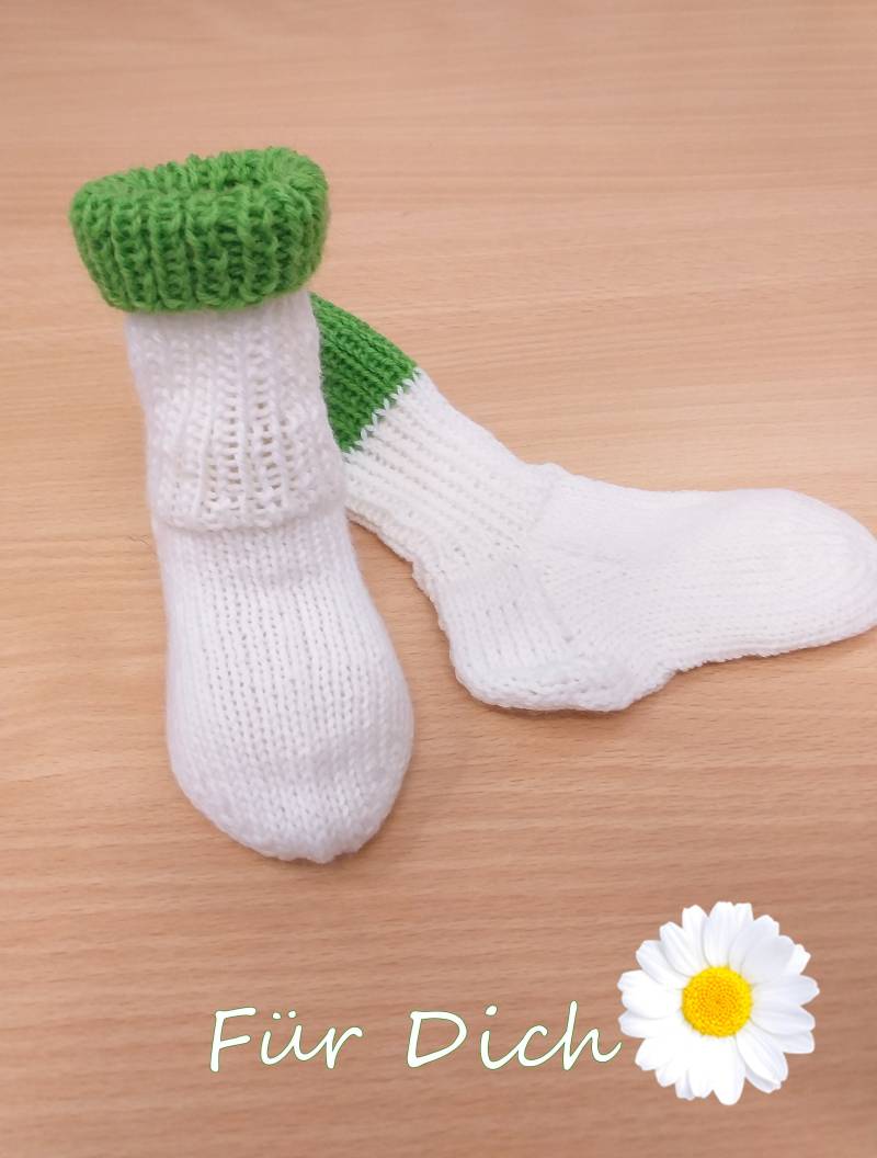 Baby-Wollsocken Gr.19/20 Handgestrickte Socken Strümpfe Einfarbige Babysocken Babystrümpfe 12 Monate Babymode Kleidung Nr 5420 von Sonnenblume1547
