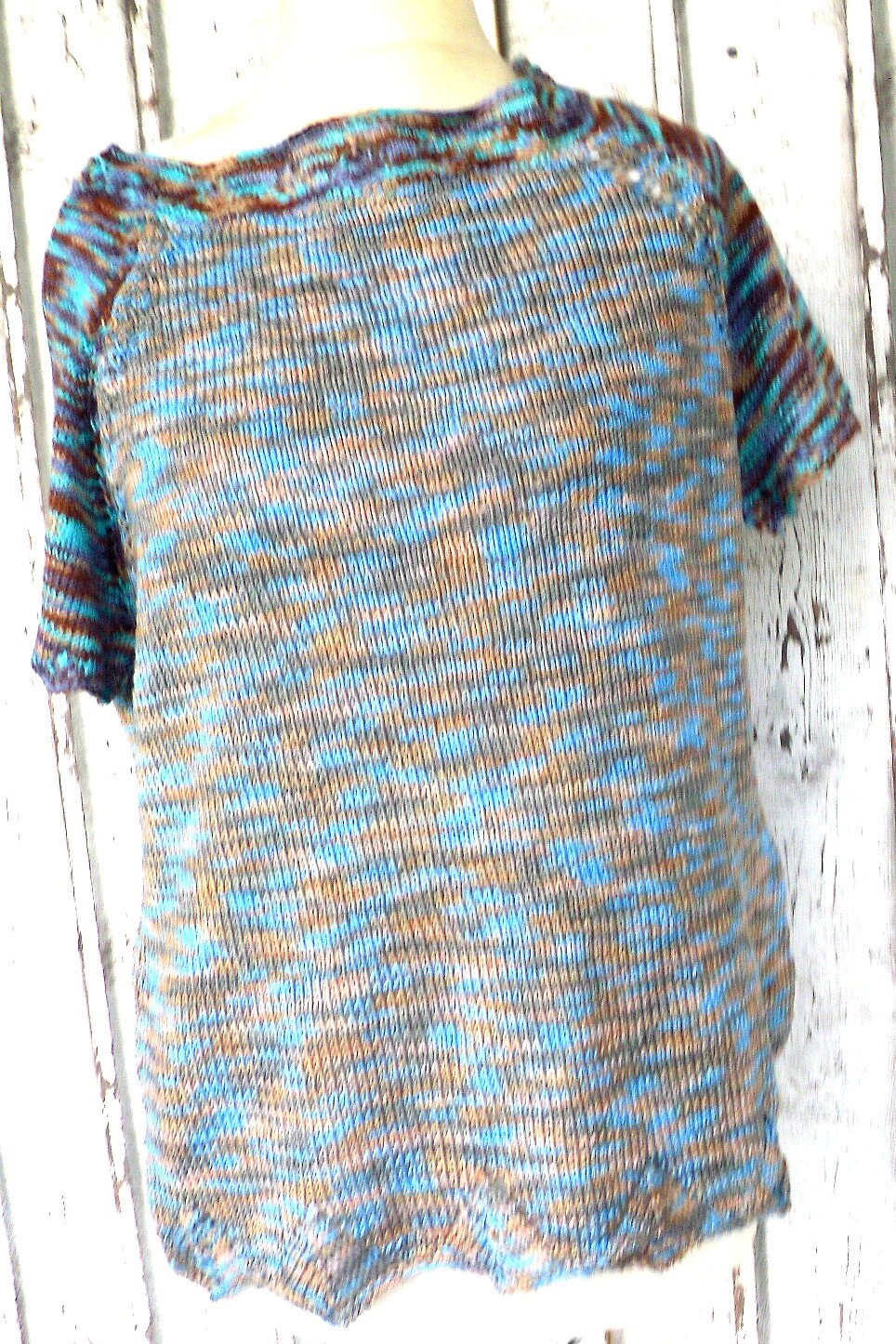 Braunblau Melierter Sommerpulli Größe 42/44 Musterpullover Handgestrickter Pulli Pullunder Pullover Mit Kurzem Ärmel Nr6732 Braunblau Melierter Sommerpulli Größe 42/44 Musterpullover Handgestrickter Pulli Pullunder Pullover Mit Kurzem Ärmel Nr6732 von Sonnenblume1547
