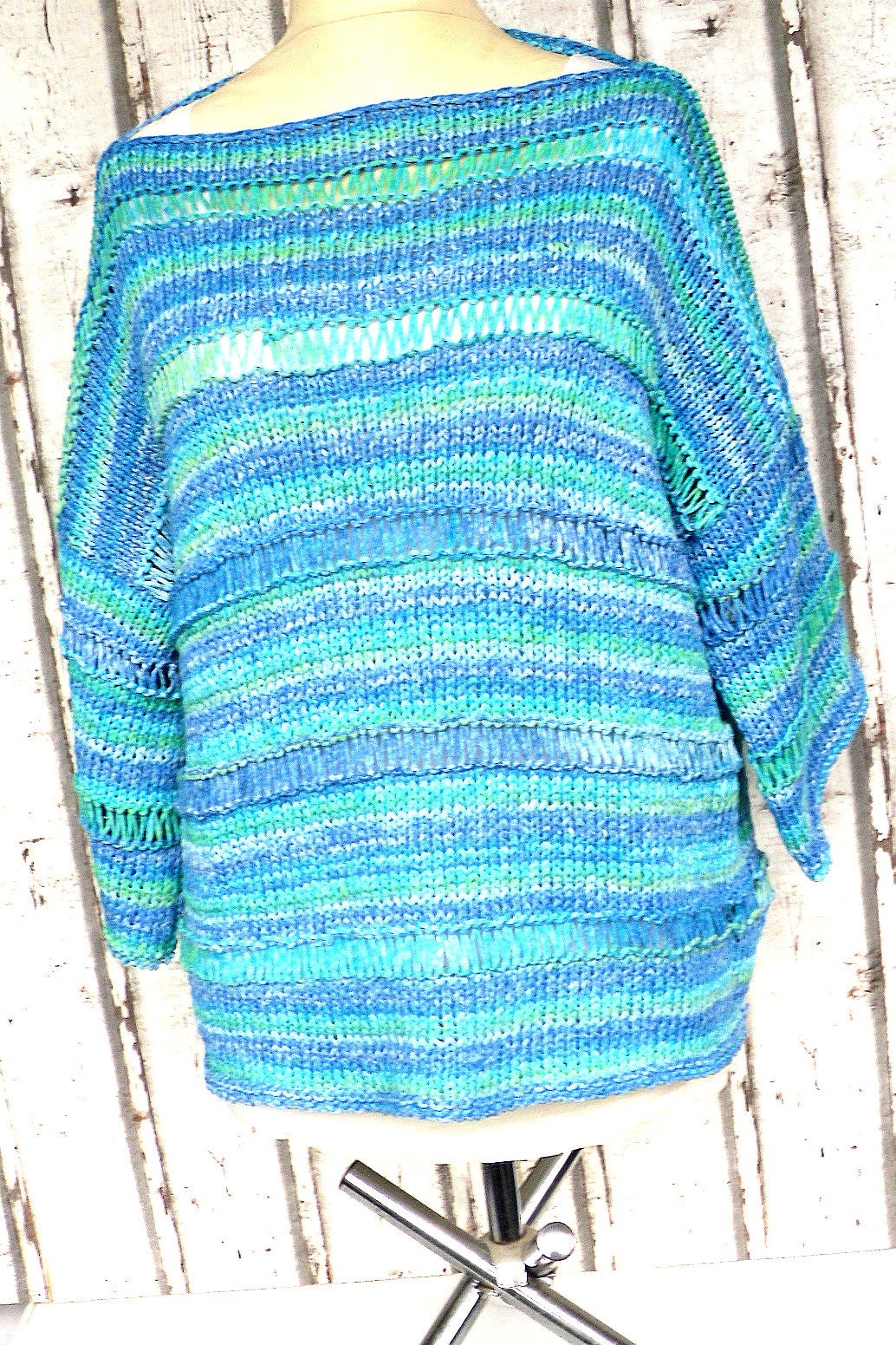 Damenpullover Größe M/L Musterpullover Pullover Mit Weitem Ärmel Winterpullover Sommerpullover Blaumelierter Nr6799 Damenpullover Größe M/L Musterpullover Pullover Mit Weitem Ärmel Winterpullover Sommerpullover Blaumelierter Nr6799 von Sonnenblume1547
