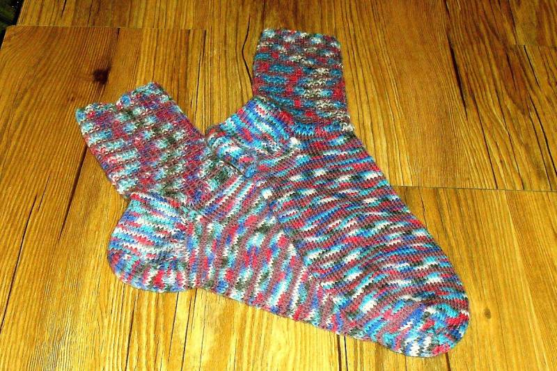 Handgestrickte Socken Gr.41/42 Bunte Kuschelsocken Damensocken Strümpfe Hausschuhe Nr 7548 von Sonnenblume1547