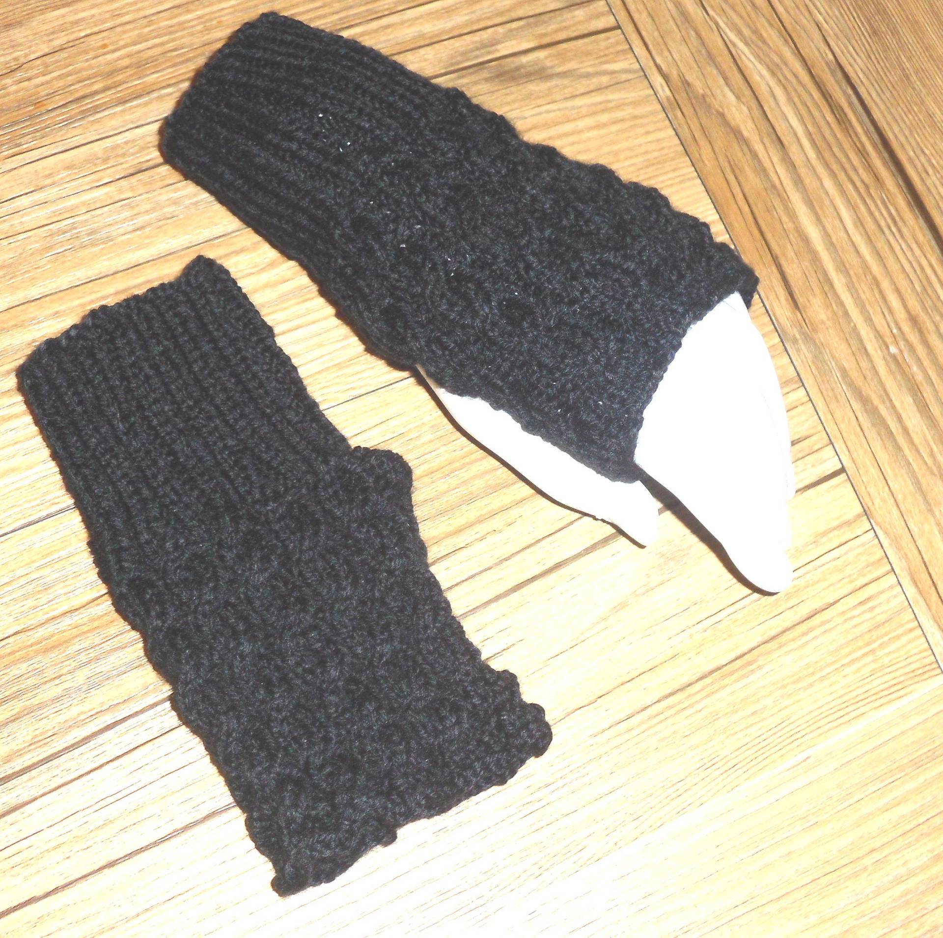 Handstulpen Handschuhe Winter Accessoires Gestrickte Stulpen Pulswärmer Mit Muster Handgearbeitete Einfarbig Nr 6274 von Sonnenblume1547