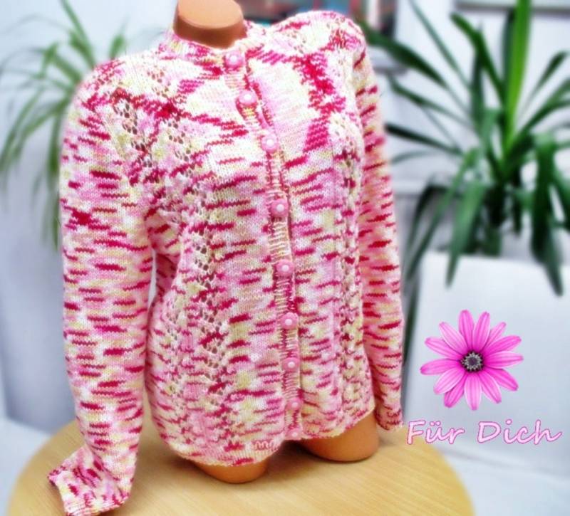 Helle Damen-strickjacke Gr. M Bis L Cardigan Handgestrickte Jacke Damenweste Nr.3475 von Sonnenblume1547