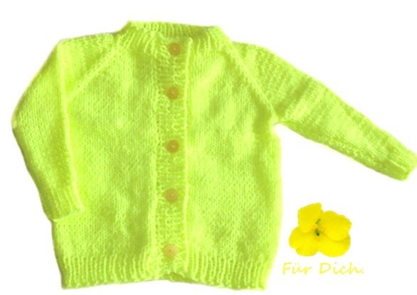 Mädchen-strickjacke Gr. 68 Handgestrickte Babystrickjacke Einfarbige Nr 2586 von Sonnenblume1547