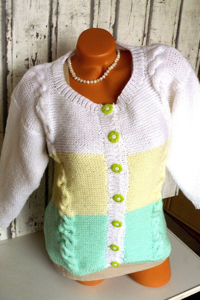 strickjacke Gr. M Damenjacke Cardigan Handgestrickte Jacke Musterstrickjacke Nr5961 von Sonnenblume1547