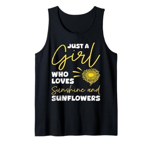 Sonnenblumen JUST A GIRL WHO LOVES SUNFLOWERS Positivität Tank Top von Sonnenblumen Geschenk Positivität Shirt Sunflower