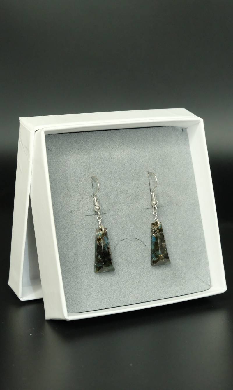 925 Sterling Silber Ohrringpaar Mit Braunem Meteoritenglas Und Apatit Von Hand Gefertigt in Deutschland von Sonnenkraft7