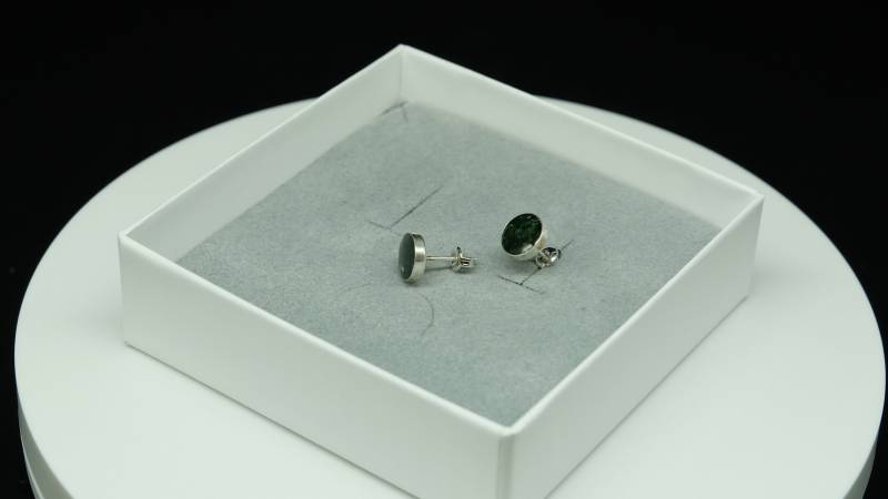 925 Sterling Silber Schmuck Ohrstecker Aus Modernem Herstellungsverfahren Für Nachhaltigkeit Hergestellt in Deutschland Mit Grünem Fuchsit von Sonnenkraft7