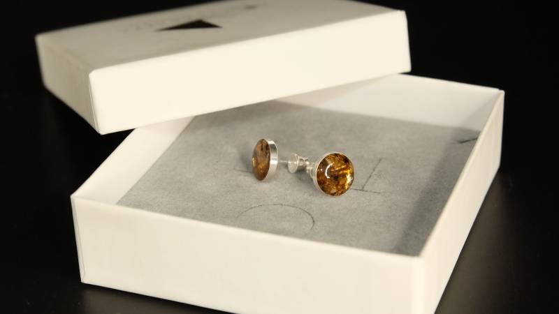 Bernstein 925 Sterling Silber Schmuck Ohrstecker Aus Modernem Herstellungsverfahren Für Nachhaltigkeit Hergestellt in Deutschland 10mm von Sonnenkraft7