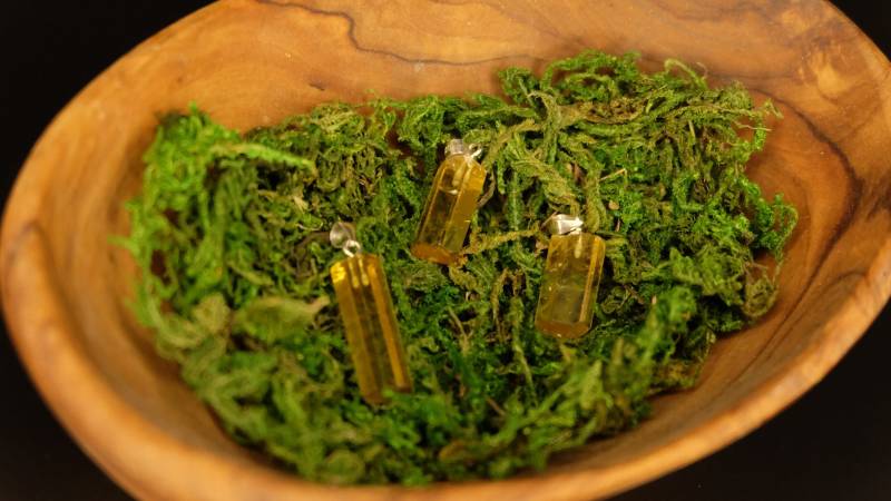 Natürlicher Heliodor Kristall - Mit Silberfassung & 24K Vergoldeter 925 Silberkette Beste Qualität Sehr Selten von Sonnenkraft7