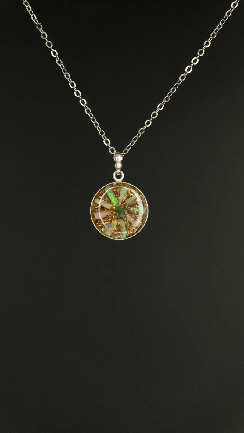 Opalblume 925 Sterling Silber Anhänger Von Hand Gefertigt Aus Opal Und Kunstharz Spezialanfertigung von Sonnenkraft7