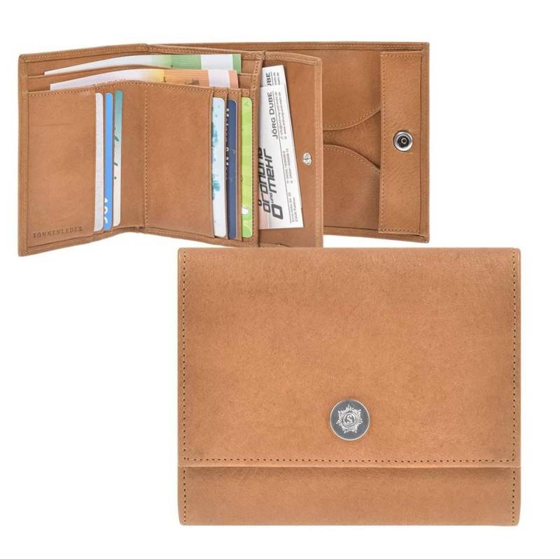 Sonnenleder Geldbörse Tarn G, Portemonnaie, 6 Kartenfächer, 12,5x10 cm, Lederbörse von Sonnenleder