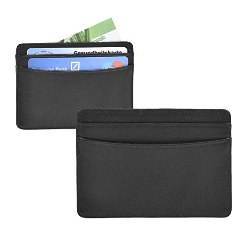 Sonnenleder Kartenetui Leder Minibörse Taschenbörse Kartenbörse Kartenhalter ISE schwarz von Sonnenleder