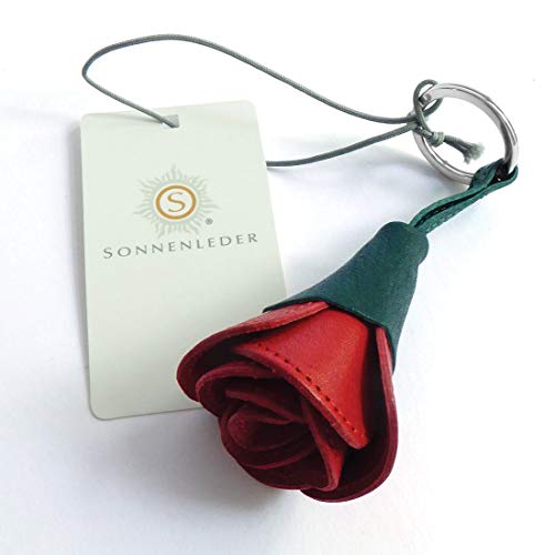 Sonnenleder - hochwertiger Schlüsselanhänger "Bizet" Farbe: Rot/Grün *Echtes Leder* von Sonnenleder