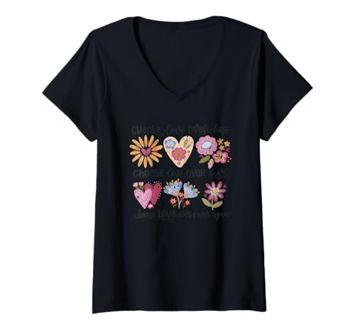 Damen Motivierendes Boho-Design mit Sonnenschein Sommerblumen T-Shirt mit V-Ausschnitt Damen Motivierendes Boho-Design mit Sonnenschein Sommerblumen T-Shirt mit V-Ausschnitt von Sonnenschein Sommerblumen Boho-Design