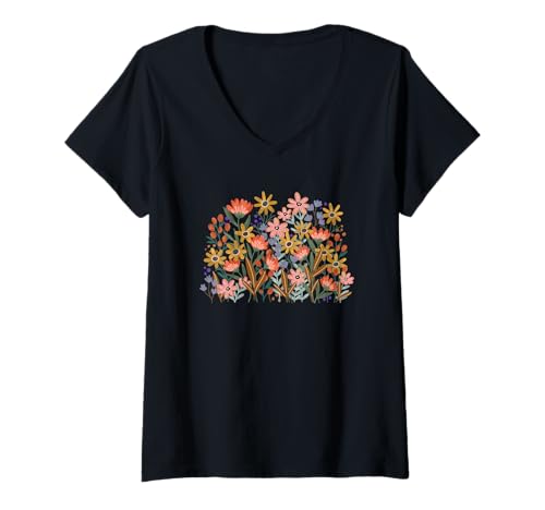 Damen Motivierendes Boho-Design mit Sonnenschein Sommerblumen T-Shirt mit V-Ausschnitt Damen Motivierendes Boho-Design mit Sonnenschein Sommerblumen T-Shirt mit V-Ausschnitt von Sonnenschein Sommerblumen Boho-Design