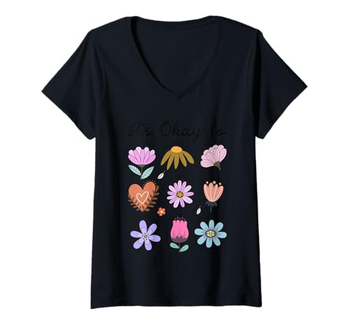 Damen Motivierendes Boho-Design mit Sonnenschein Sommerblumen T-Shirt mit V-Ausschnitt Damen Motivierendes Boho-Design mit Sonnenschein Sommerblumen T-Shirt mit V-Ausschnitt von Sonnenschein Sommerblumen Boho-Design