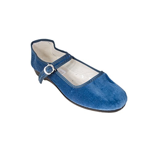 Sonnenscheinschuhe China Samtschuhe Gr. 35-42 Jeansblau NEU Chinaschuhe blau Ballerinas Trachtenschuhe (39) von Sonnenscheinschuhe