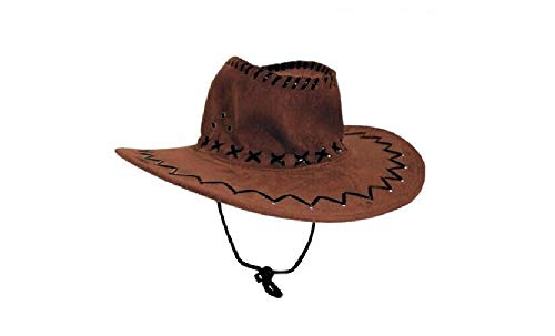 Sonnenscheinschuhe® Cowboyhut Western Hut braun mit verstellbarem Zugband Cowboy Hut Fastnacht von Sonnenscheinschuhe